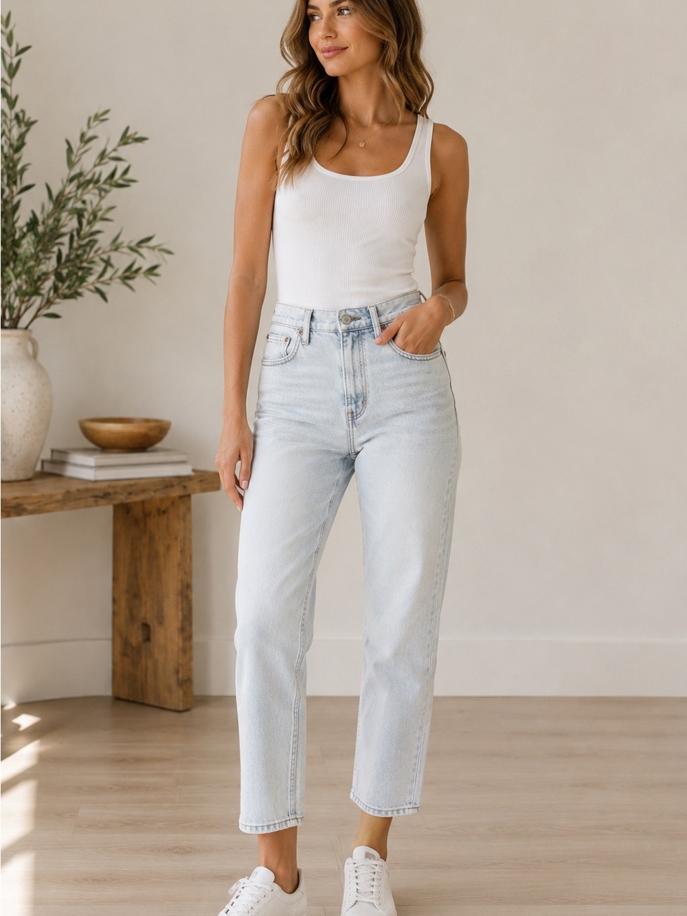 Abercrombie & Fitch Ankle Straight Ultra High Rise Jeans 27/4 Light Wash